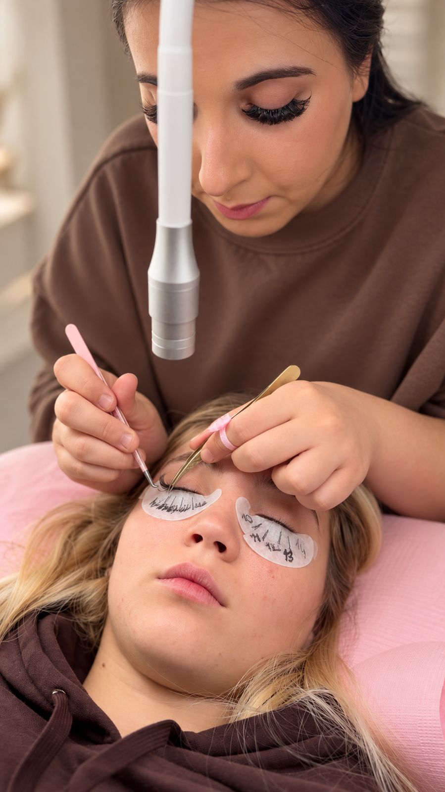Lash lift in brow lamination